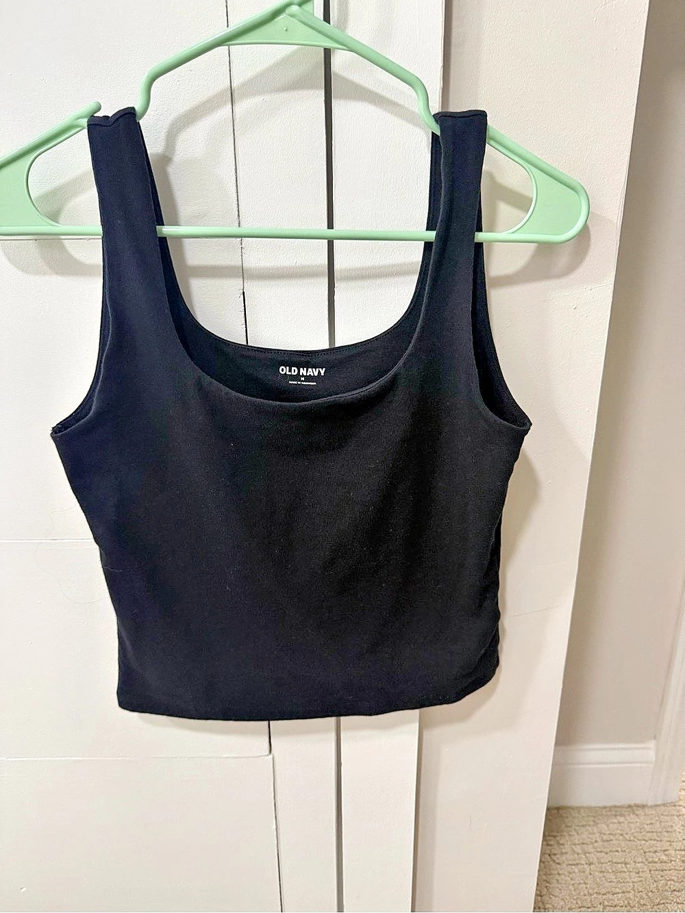 Old Navy Double Layer Scoop Neck Tank Top Black Medium
